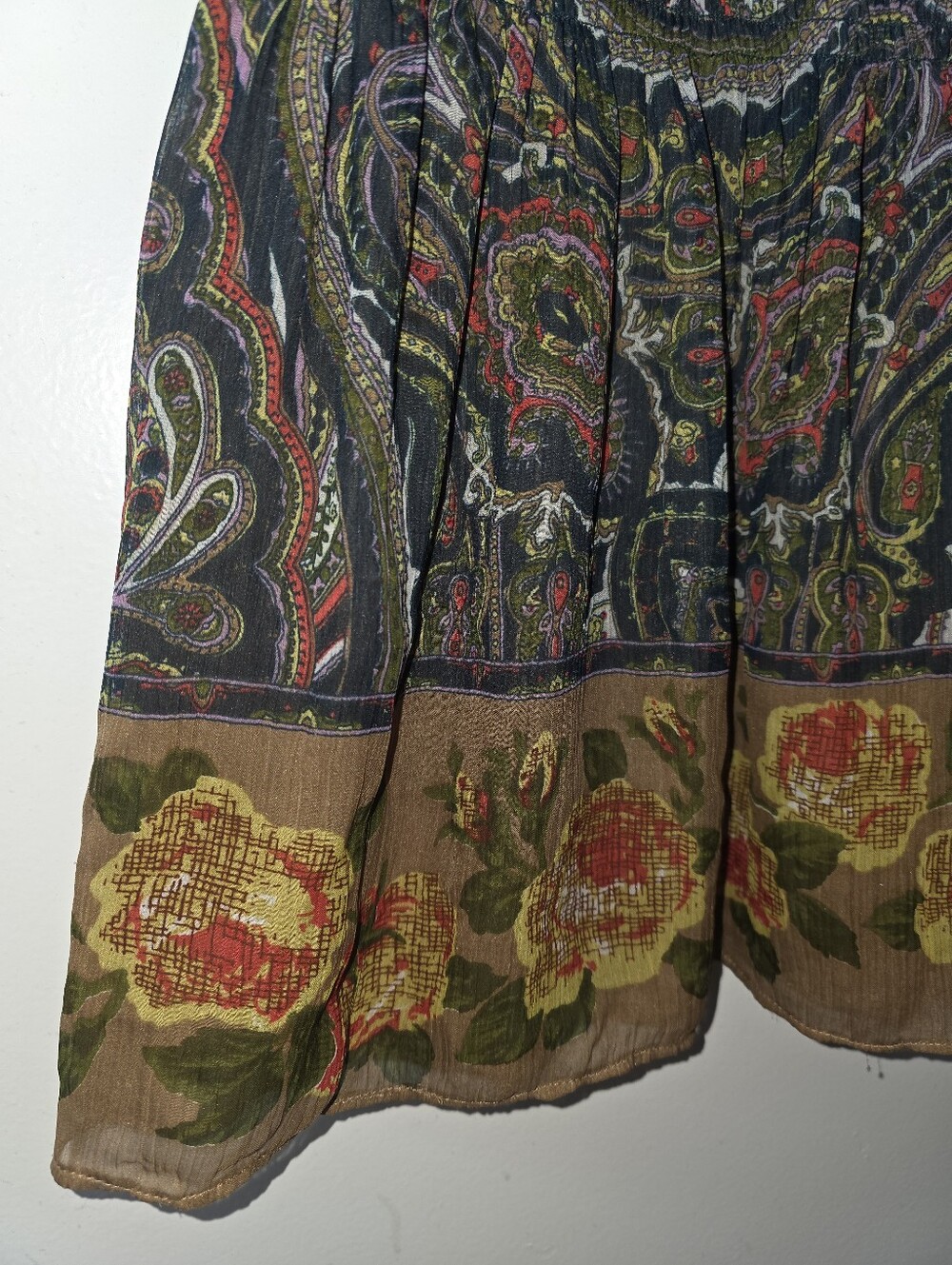 Free People Paisley Smocked Boho Floral Sleeveless Top Size S - Picture 3 of 6